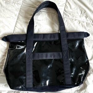 PHILLIP LIM 3.1 DESIGNER VINYL TOTE BAG in Black/Navy